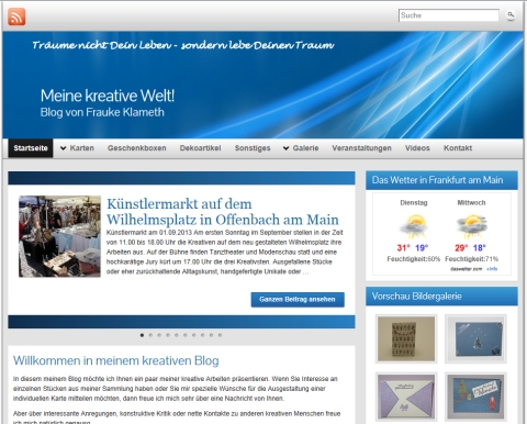 WordPress-Seite Fraukes kreative Bastellwelt