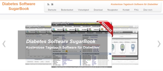 WordPress-Seite Diabetes Software SugarBook