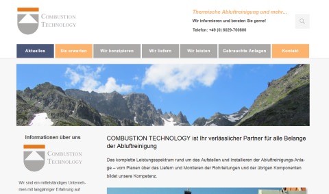 WordPress-Seite Cumbustion Technology aus Mömbris-Landkreis Aschaffenburg