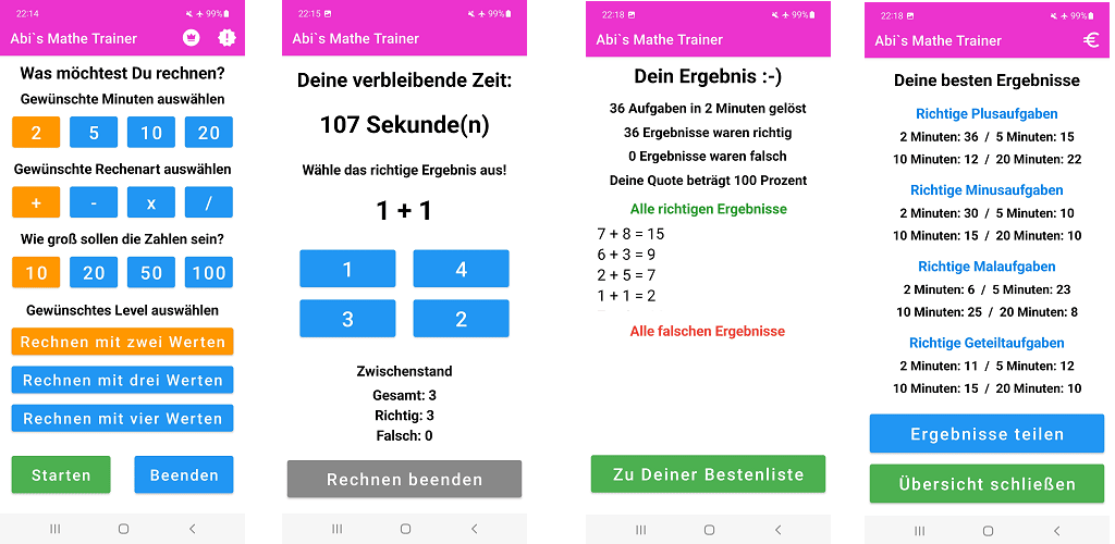 Abis Mathe Trainer App für Android